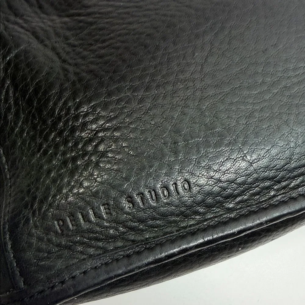 Wilsons Leather Pelle Studio Black Leather Crossbody Bag Purse Shoulder Bag